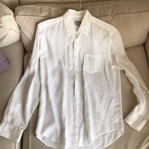 J Crew White Linen button down